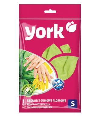 YORK Перчатки резиновые с экстрактом Алоэ (S) 092160