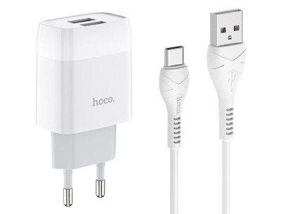 HOCO (6931474713070) C73A 2USB 2.4A TYPE-C 1м белый