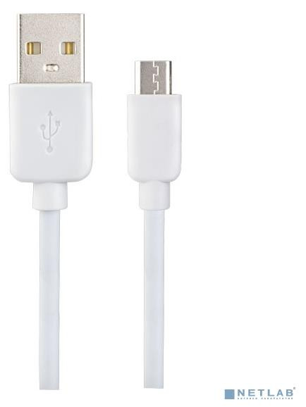 PERFEO (U4007) USB A вилка - Micro USB вилка, 2.4A, белый, длина 1 м., Micro ONE