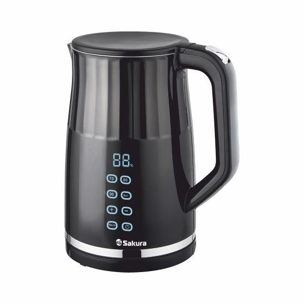 Чайник электр SA-2173DBK (1.7) Premium нерж двухсл 4 темп реж LED дисплей