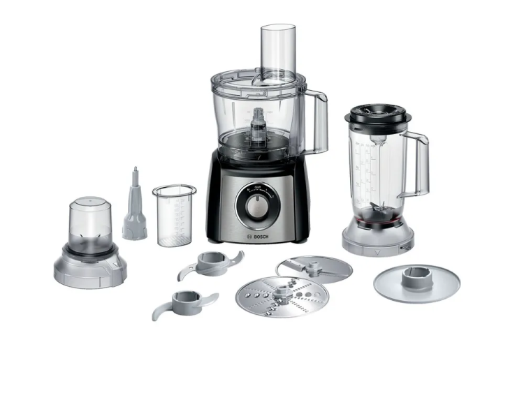 Кухонный комбайн Bosch MCM3501M 800 Вт, Скорости: 2, Блендер 1 л, Чаша 2.3 л, черный/серебристый