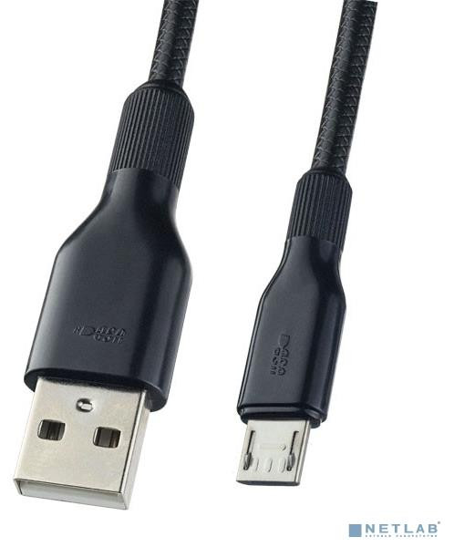 PERFEO (U4807) USB A вилка - Micro USB вилка, 2.4A, черный, длина 1 м., Micro SOFT
