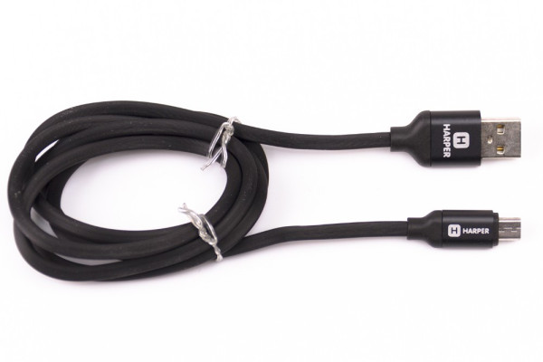 HARPER SCH-330 BLACK (MICRO-USB, 1м, оплетка силикон)