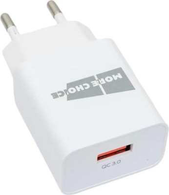 MORE CHOICE (4627151195285) NC52QCm СЗУ 1USB 3.0A QC3.0 для micro USB быстрая зарядка White