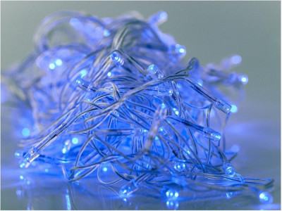 ECOLA N4YB15ELC LED гирлянда 220V IP44 Нить 15м 200Led Синяя Blue, 8 режимов, прозр.провод с вилкой синий