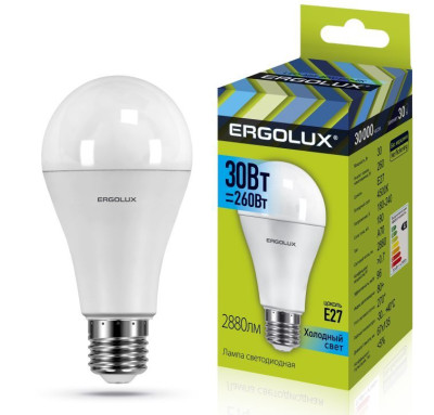 ERGOLUX (14229) LED-A70-30W-E27-4K (Эл.лампа светодиодная ЛОН 30Вт E27 4500K 180-240В)