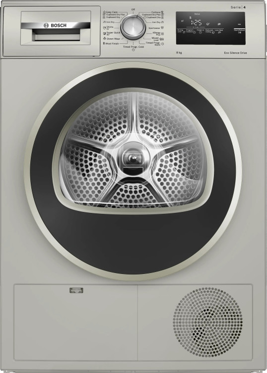 Сушильная машина Bosch WTN86212ME Serie 4, 8 кг, конденсационная, серебристая
