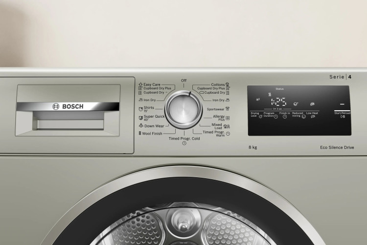 Сушильная машина Bosch WTN86212ME Serie 4, 8 кг, конденсационная, серебристая