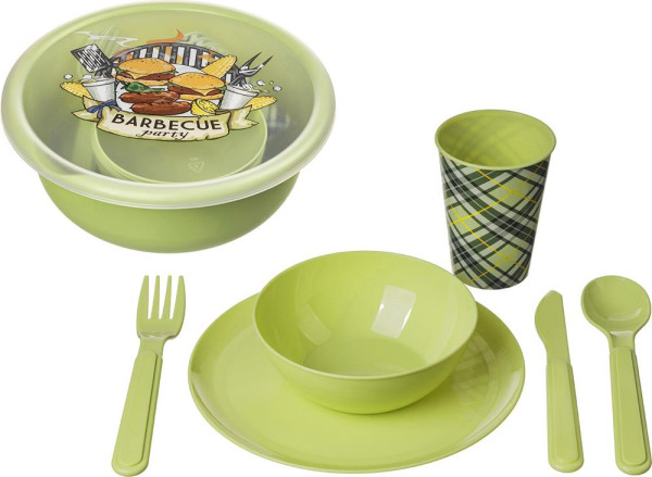 IDILAND Picnic с декором, 25 предметов на 4 персоны (салатовый) 221135520/04