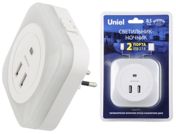 UNIEL DTL-321 White/Sensor/2USB