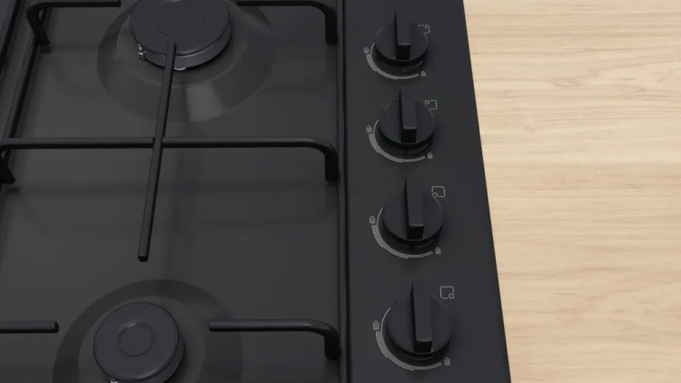 Газовая варочная поверхность Bosch PBP6C6K80Q, 4 конфорки, эмалированная сталь, 7400 Вт