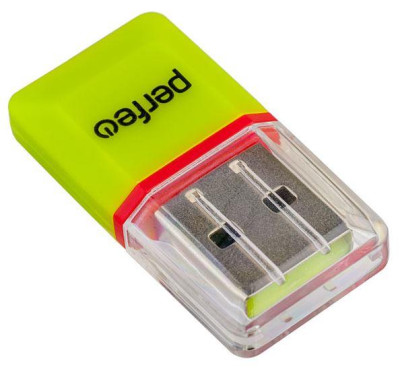 PERFEO (PF_B4938) Card Reader Micro SD, (PF-VI-R008 Green) зелёный
