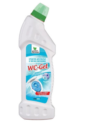 CLEAN&GREEN CG8074 Средство для мытья и чистки сантехники "WC-Gel" (кислотное) 750 мл.