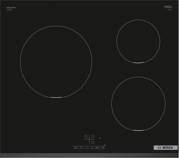 Индукционная варочная поверхность Bosch PUC631BB5E, 3 конфорки, стеклокерамика, 5400 Вт