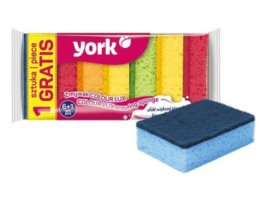 YORK губки "YORK" 6+1 шт. КОЛОР ЛЮКС 030180