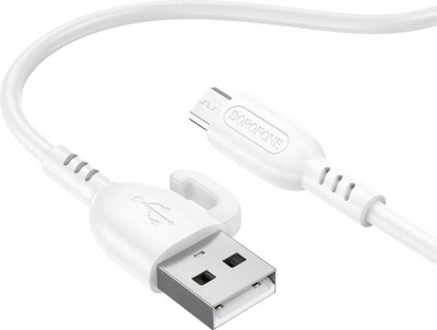 BOROFONE (6974443389913) BX91mUSB 2.4A microUSB белый - 1,0m