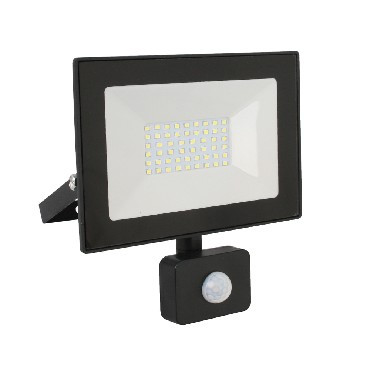 ULTRAFLASH LFL-5002S C02 черный (LED прожектор с датчиком, 50 Вт, 230В, 6500К)