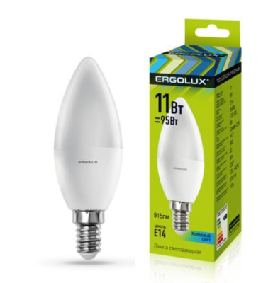 ERGOLUX (13619) LED-C35-11W-E14-4K (Эл.лампа светодиодная Свеча 11Вт E14 4500K 180-240В)