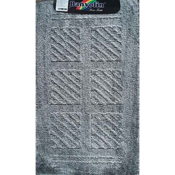 САНАКС 00293 CLASSIC UNI КВАДРАТЫ Коврик в ванную одинарный СЕРЫЙ 55х90см 100% полиэстер