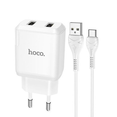 HOCO (6931474740595) N7 2USB 2.1A MICRO USB 1м белый