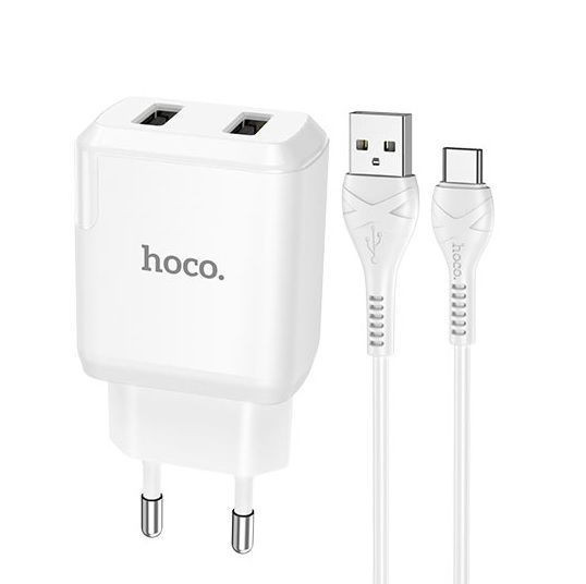 HOCO (6931474740595) N7 2USB 2.1A MICRO USB 1м белый