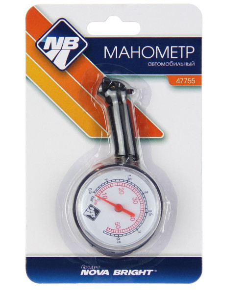 NOVA BRIGHT Манометр шинный в блистере (до 3.5 атм) 47755