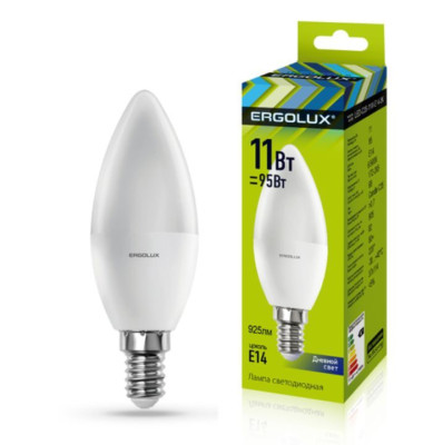 ERGOLUX (13620) LED-C35-11W-E14-6K (Эл.лампа светодиодная Свеча 11Вт E14 6500K 180-240В)