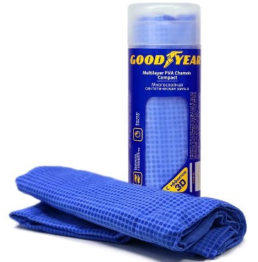 GOODYEAR GY000001 Cинтетическая замша 43х32 см с тиснением в тубе компакт