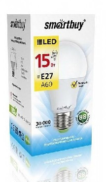 SMARTBUY (SBL-A60-15-60K-E27) A60-15W/6000/E27 (10)
