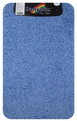 САНАКС 10327 Коврик в ванную SHAGGY ECO одинарный, ГОЛУБОЙ 50 х 80 см, 100% полиэстер, ворс 20 мм