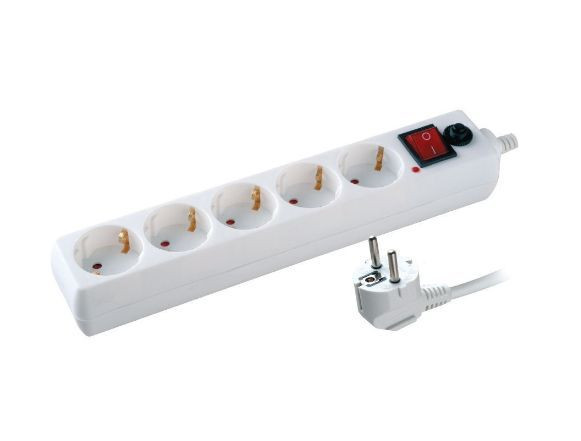 VOLSTEN SPI 5X1,5-Z (Сетевой фильтр, 5 гн. 1,5 м., 10А, 2200 Вт.)