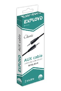 EXPLOYD EX-K-634 AUX Jack 3,5mm (M) - Jack 3,5mm (M) круглый стерео аудио 2M чёрный Classic