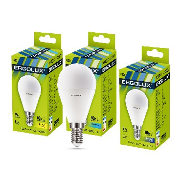 ERGOLUX LED-G45-9W-E14-4K (Эл.лампа светодиодная Шар 9Вт E14 4500K 172-265В)