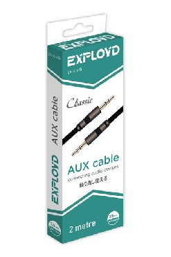 EXPLOYD EX-K-635 AUX Jack 3,5mm (M) - Jack 3,5mm (M) плоский стерео аудио 2M чёрный Classic