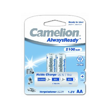 CAMELION (7966) AA- 2100MAH NI-MH ALWAYS READY BL-2 (NH-AA2100ARBP2, аккумулятор, 1.2В)
