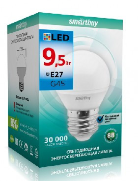 SMARTBUY (SBL-G45-9_5-60K-E27) G45-9.5W/6000/E27