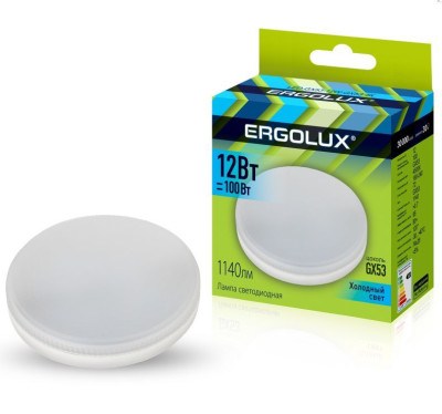 ERGOLUX (14237) LED-GX53-12W-GX53-4K (Эл.лампа светодиодная 12Вт GX53 4500К 180-240В)