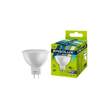 ERGOLUX LED-JCDR-7W-GU5.3-6K (Эл.лампа светодиодная JCDR 7Вт GU5.3 6500K 180-240В)