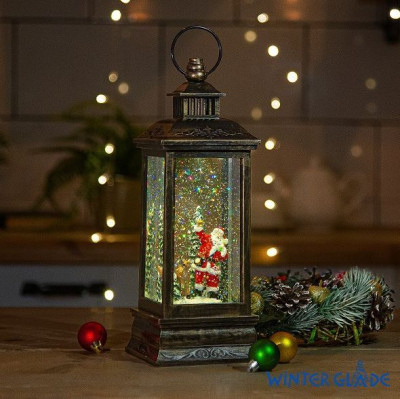 WINTER GLADE Новогодний фонарь Winter Glade Санта-Клаус около елки F209-1 F209-1