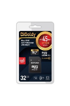 DIGOLDY MicroSDXC 32GB Class10 + адаптер SD (45MB/s)