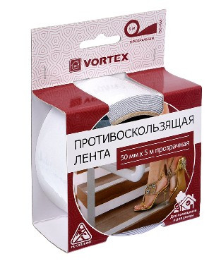 VORTEX 24169 Противоскользящая лента 50мм*5м, прозрачная (2)