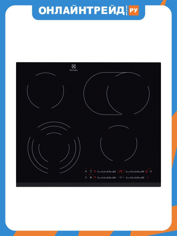 Электрическая варочная поверхность Electrolux EHF6547FXK, 4 конфорки, с зоной расширения, стеклокерамика, 7100 Вт