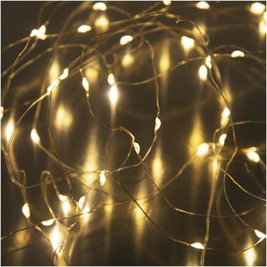 FUNRAY "Нить", SE-STRING-550WW, 5м, 50 LED, теплый белый, 3*АА, серебр. шнур 0,3м,
