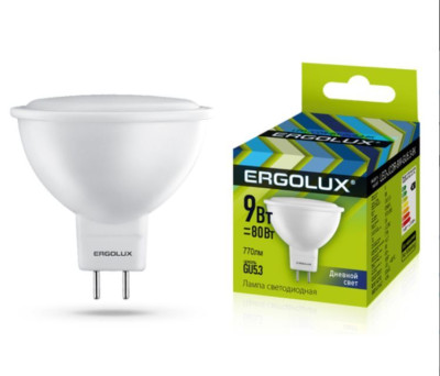 ERGOLUX LED-JCDR-9W-GU5.3-6K (Эл.лампа светодиодная JCDR 9Вт GU5.3 6500K 180-240В)