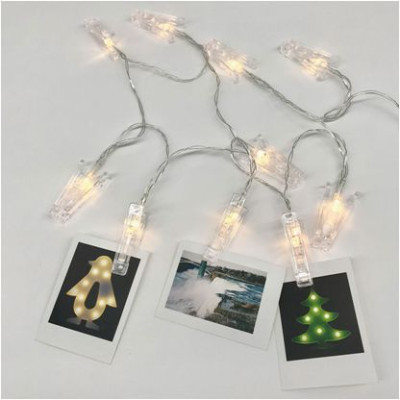 FUNRAY "Прищепки", SE-CLIPS-315WW, 3*АА, 3м, 15LED,теплый белый, прозр шнур 0,5м,