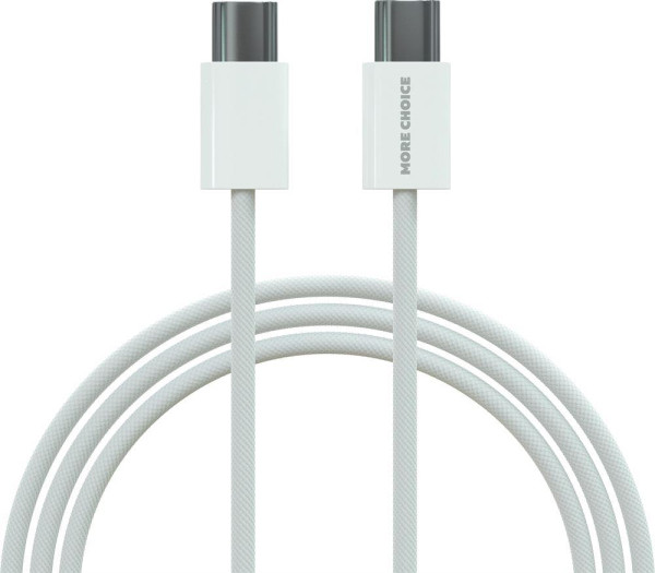 MORE CHOICE (4620202550378) K75a USB 3.0A PD 60W для Type-C Type-C нейлон 2м White