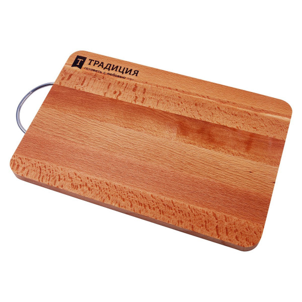 ТРАДИЦИЯ Доска разделочная бук 33x22x1,6см мет/руч 01-4т