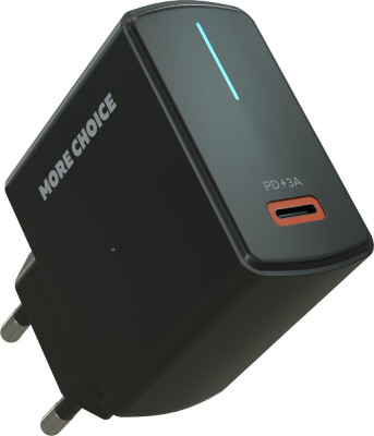 MORE CHOICE (4610196409912) NC60a Black - СЗУ 1USB-C 3.0A PD 20W быстрая зарядка для Type-C