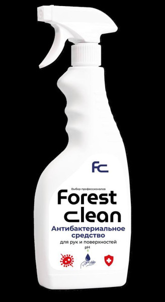 FOREST CLEAN Лосьон с антибактериальным эффектом, спрей. На основе изопропилового СПИРТА (65%) 500мл