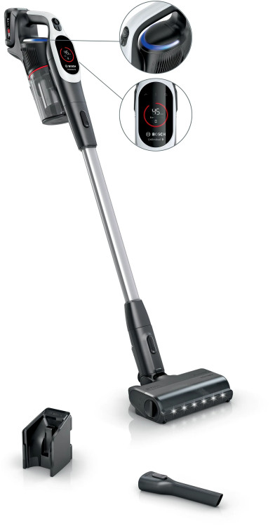 Пылесос вертикальный Bosch BCS931WBA, аккумуляторный, 60 мин работы, электрощетка